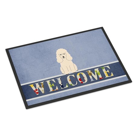 Carolines Treasures 18 x 27 in. Poodle White Welcome Indoor or Outdoor Mat BB5651MAT